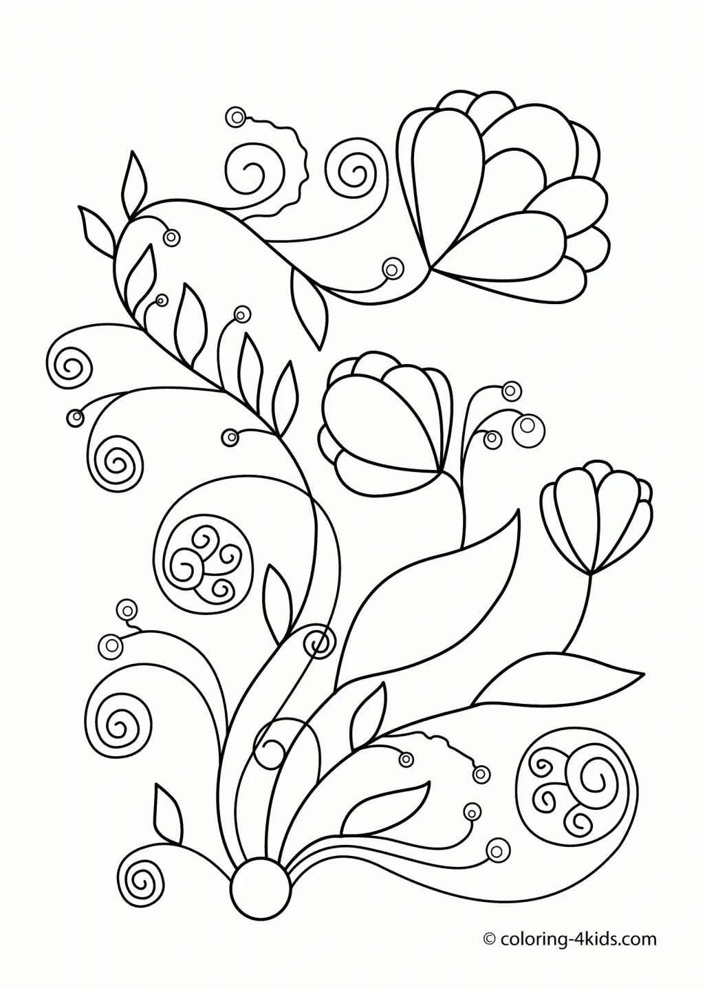 Spring Flowers Coloring Pages 7
