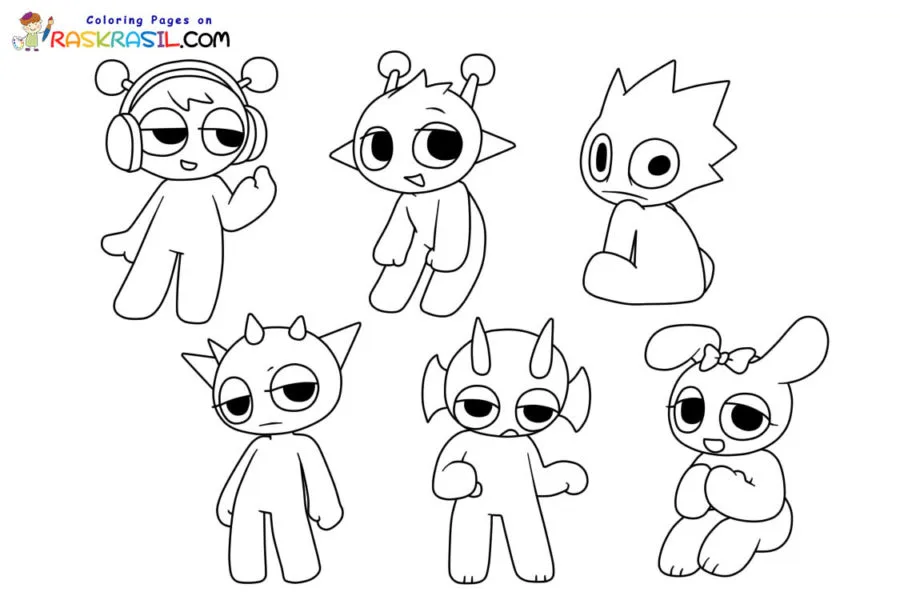 Sprunki Incredibox Coloring pages 18
