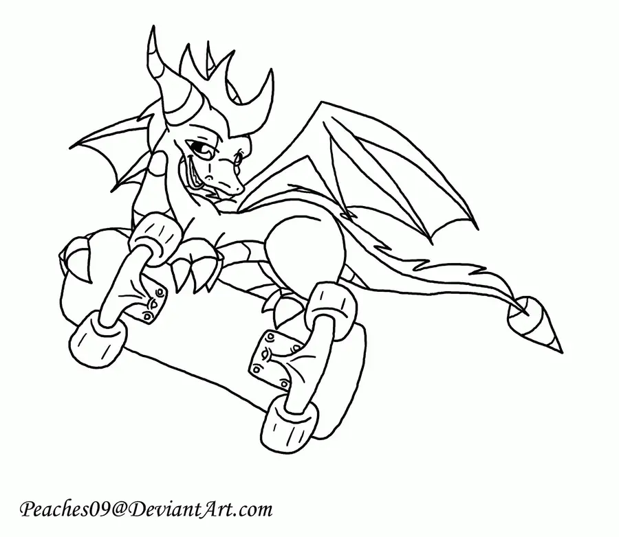 Desenhos de Dragao Spyro Para Colorir 15