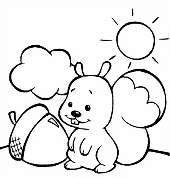 Squirrel Coloring Pages 12