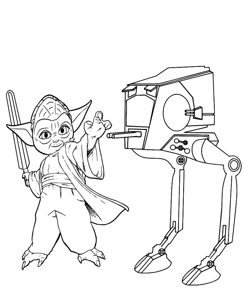 Star Wars aventuras de jovens Jedi Para Colorir 12