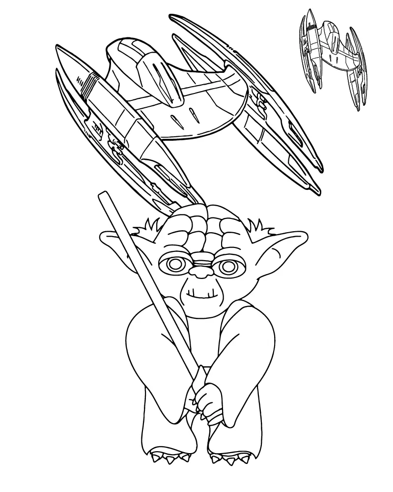 Star Wars aventuras de jovens Jedi Para Colorir 13