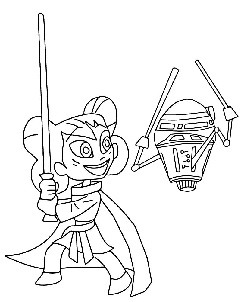 Star Wars aventuras de jovens Jedi Para Colorir 15