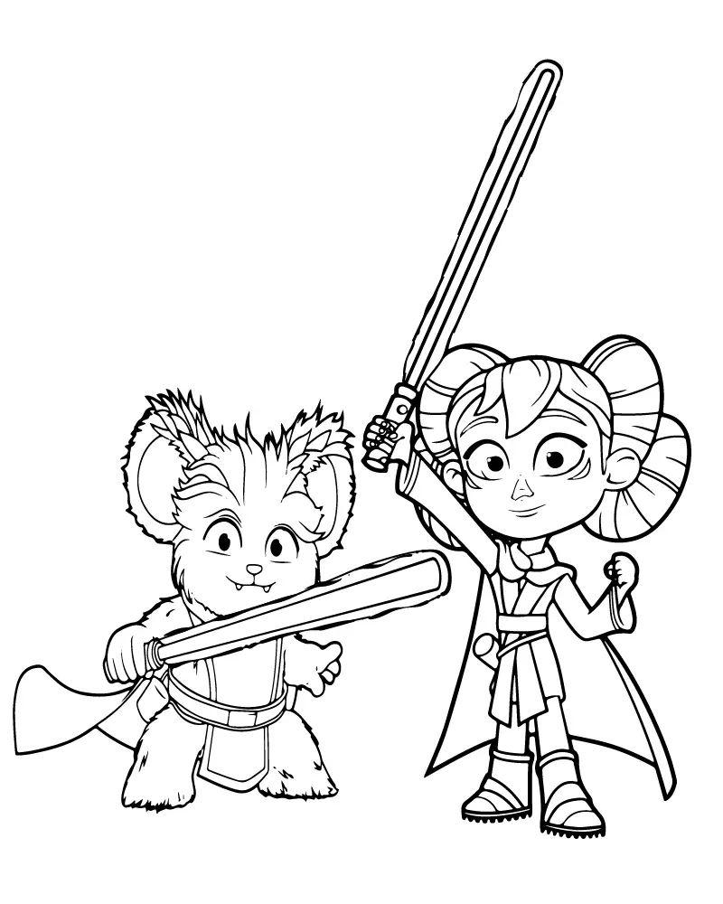 Star Wars aventuras de jovens Jedi Para Colorir 4