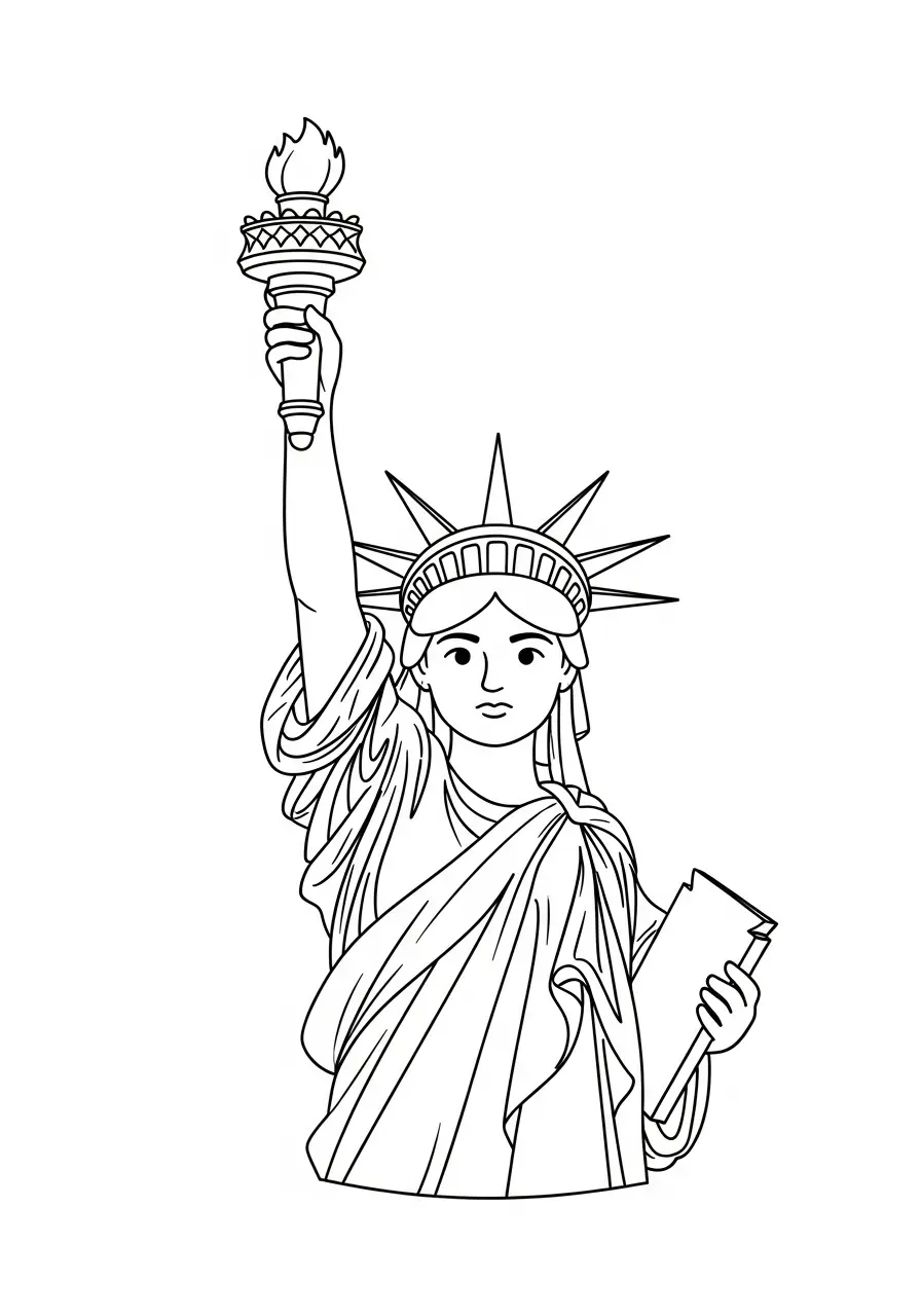 Estatua da Liberdade Para Colorir 1
