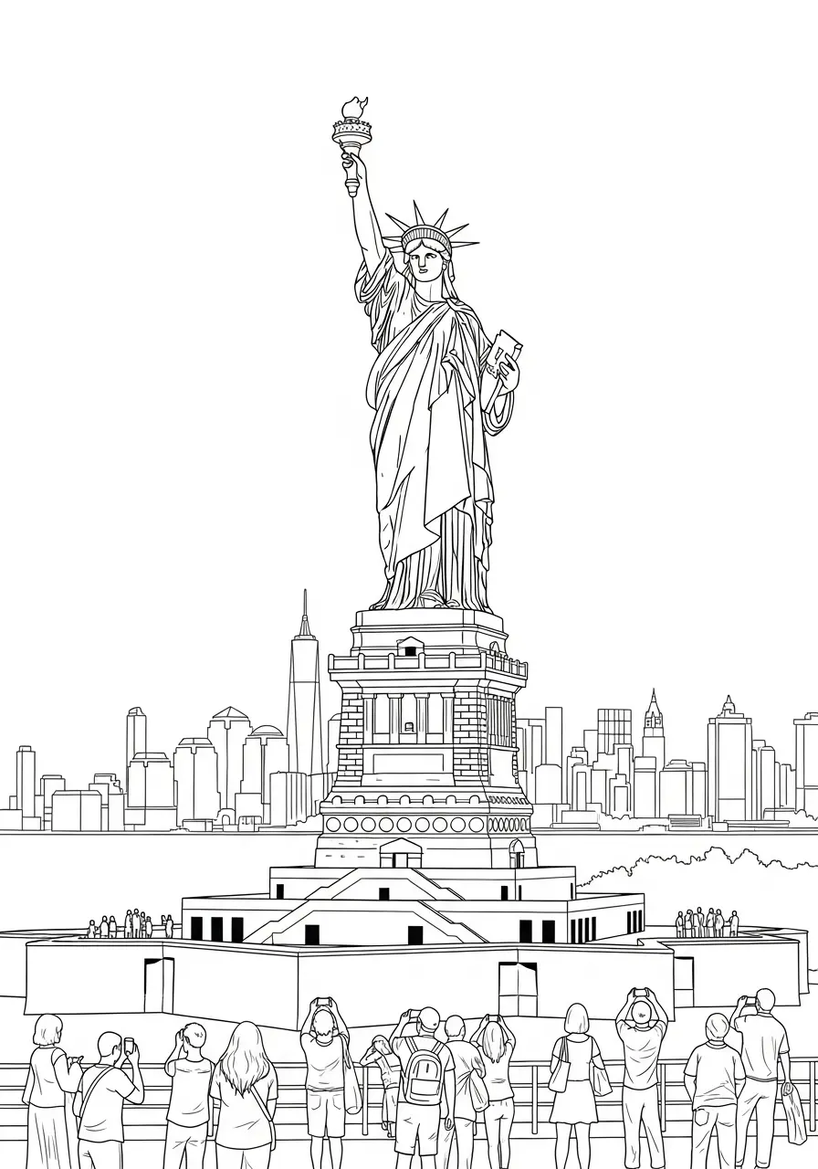 Estatua da Liberdade Para Colorir 11
