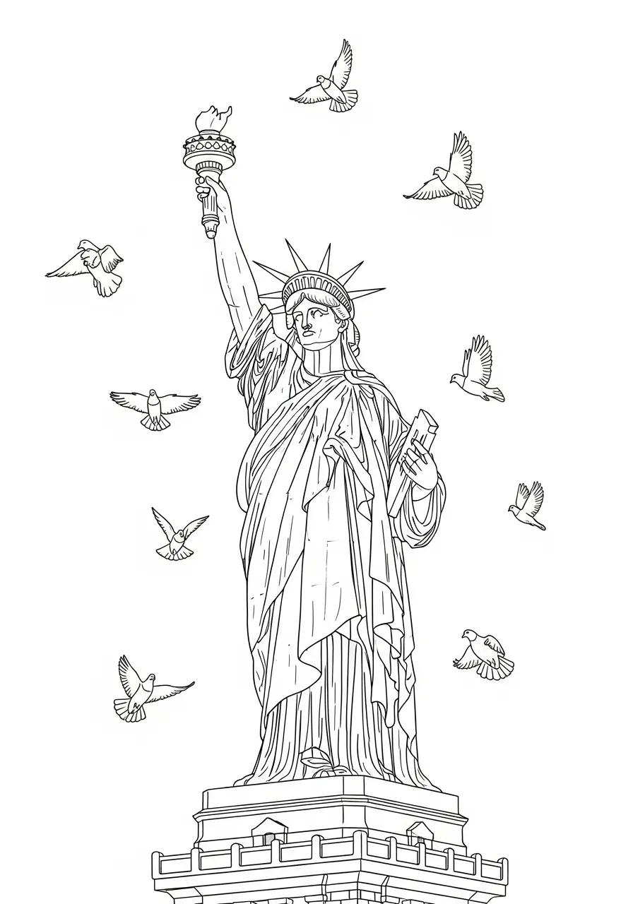 Estatua da Liberdade Para Colorir 12