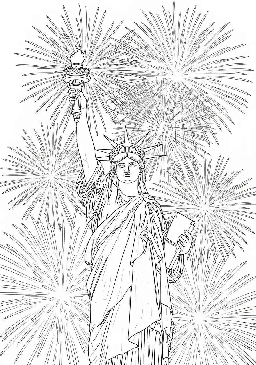 Estatua da Liberdade Para Colorir 13