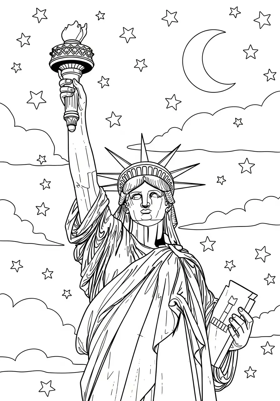 Estatua da Liberdade Para Colorir 14