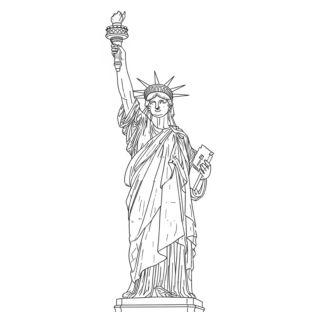 Estatua da Liberdade Para Colorir 6