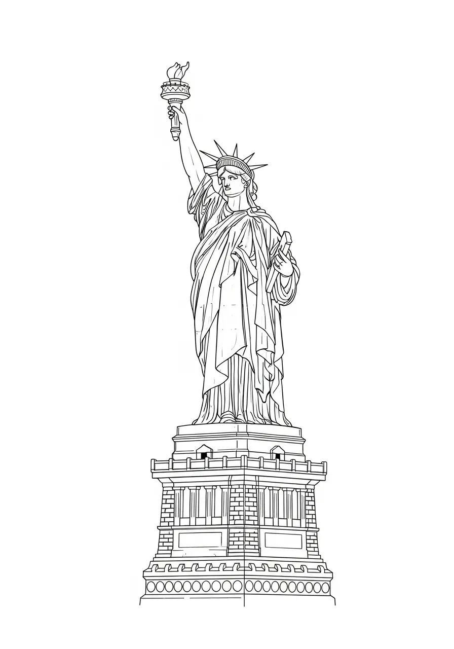 Estatua da Liberdade Para Colorir 7