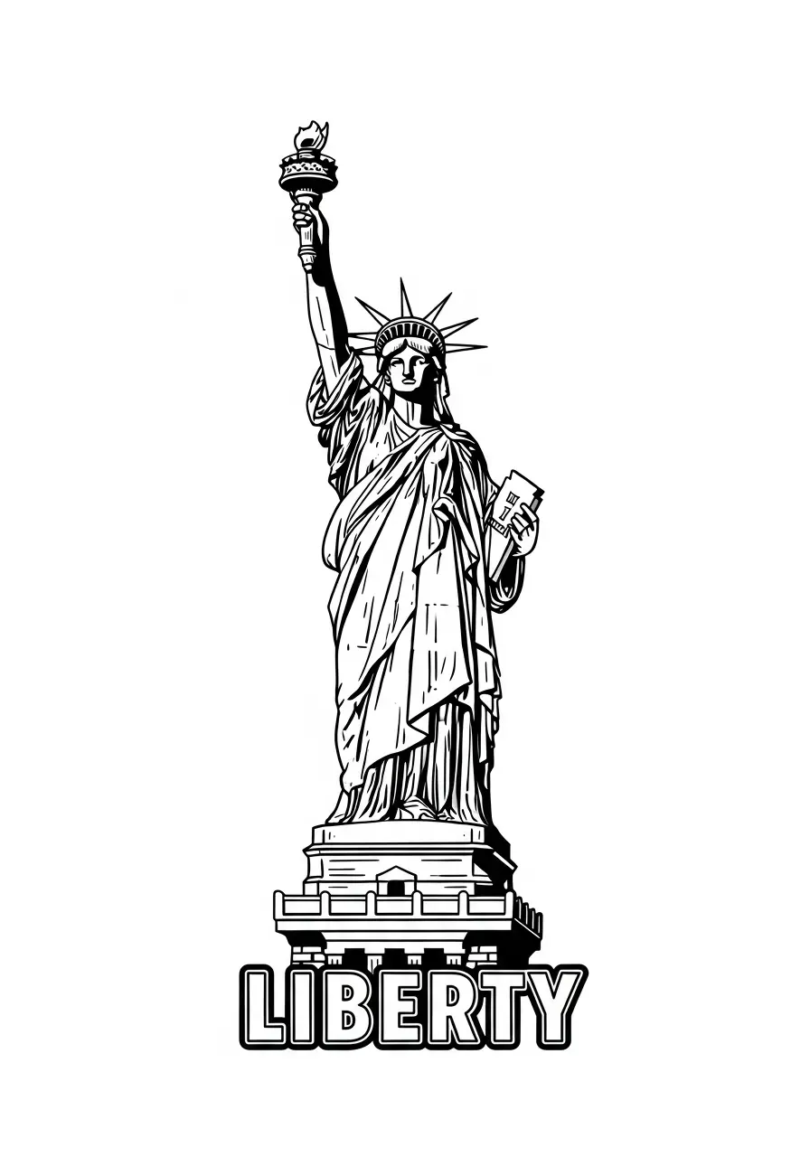 Estatua da Liberdade Para Colorir 9