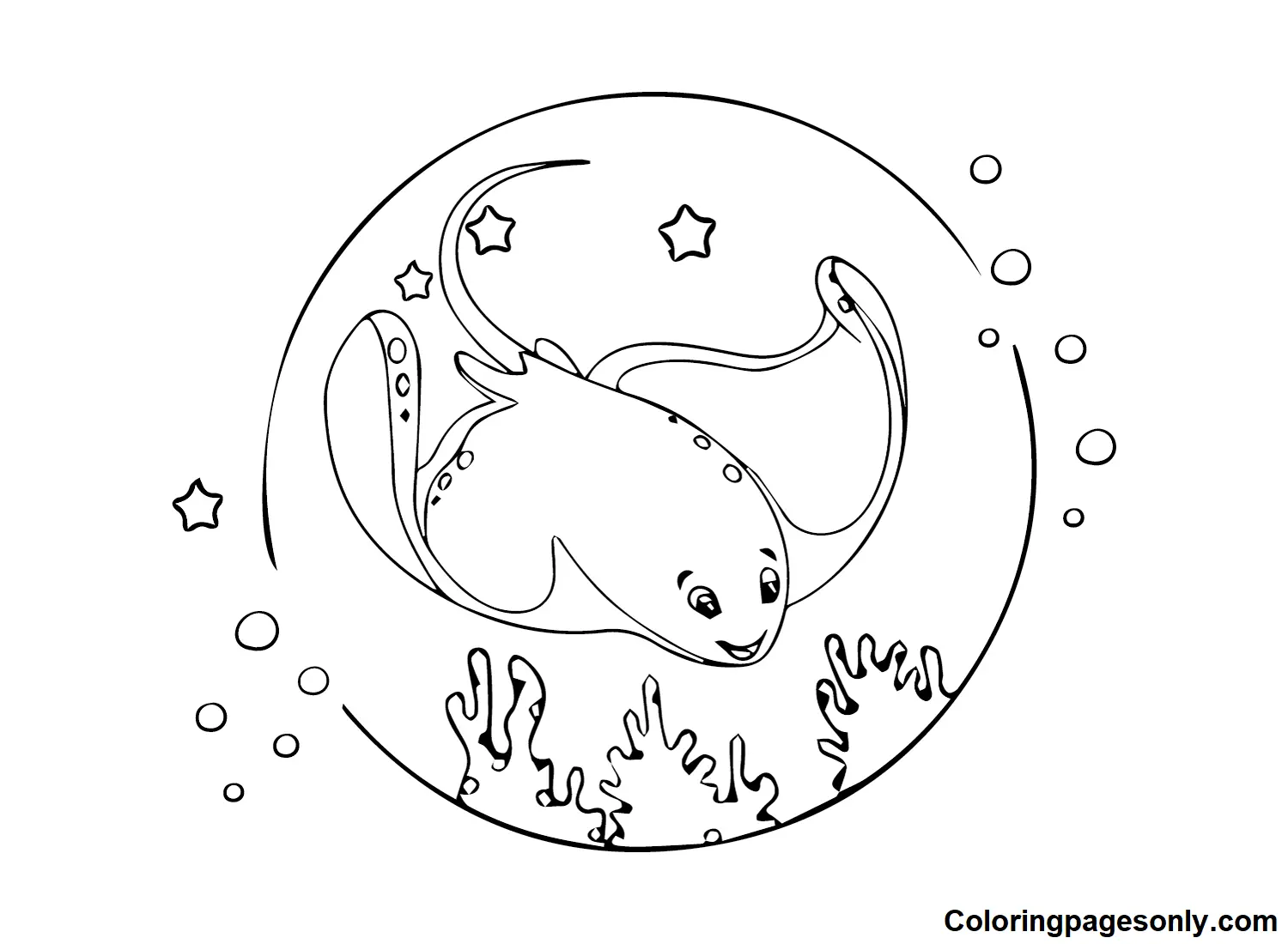 Stingray Coloring Pages 11