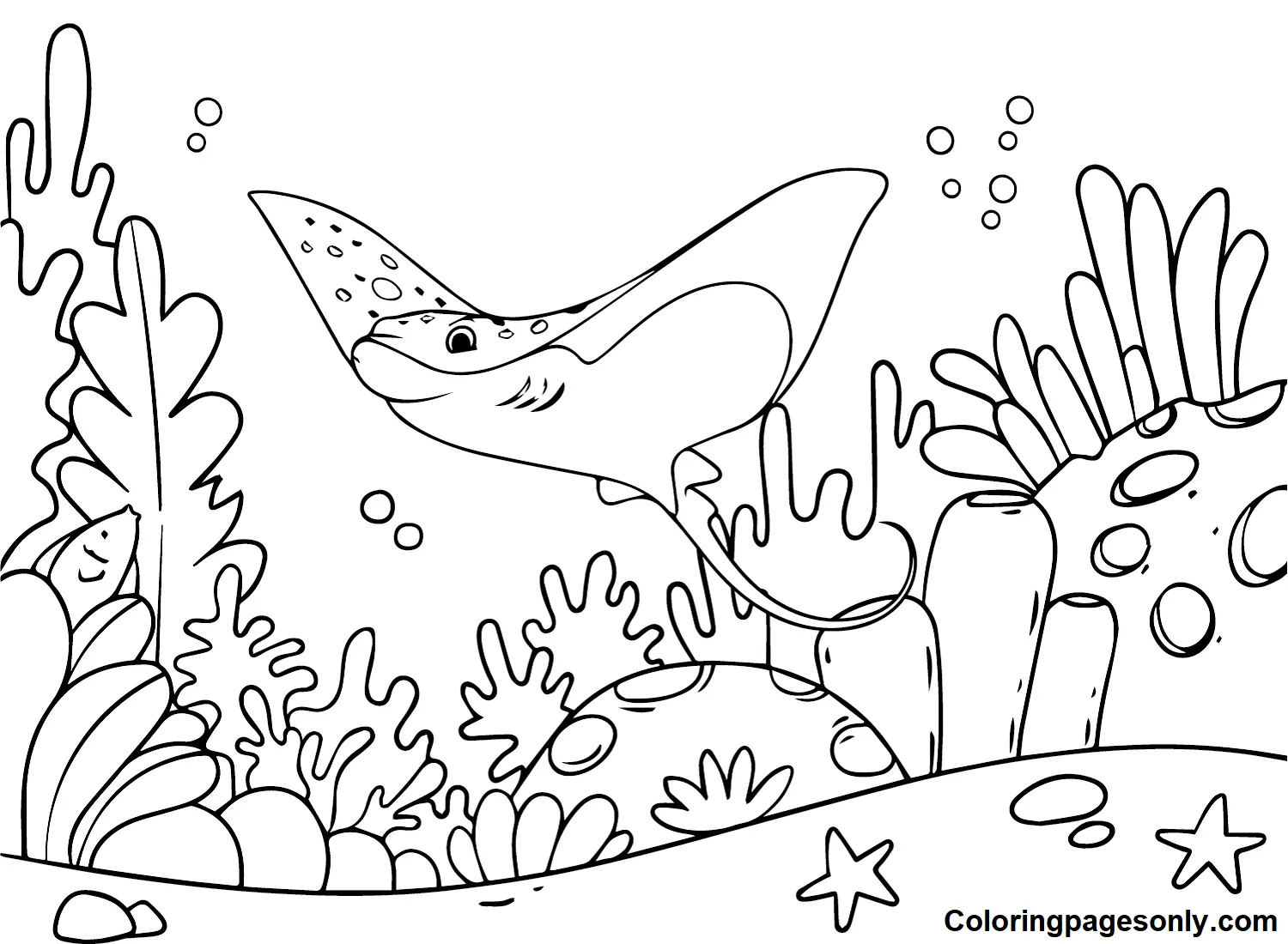 Stingray Coloring Pages 3