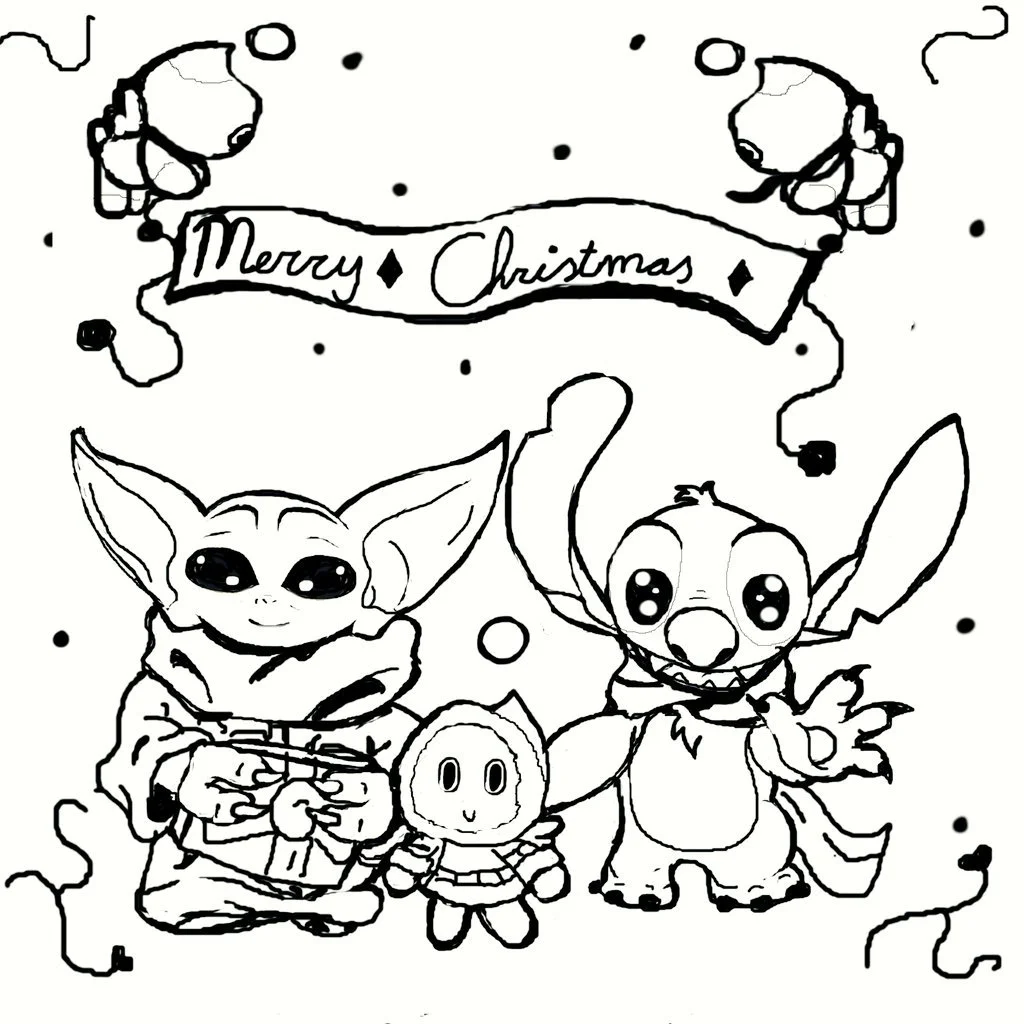 Stitch Weihnachts-Ausmalbilder 15