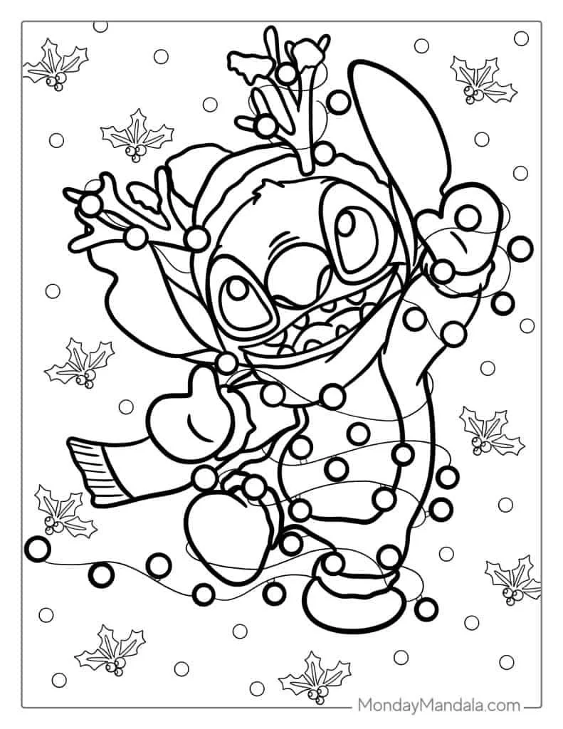 Stitch Weihnachts-Ausmalbilder 2
