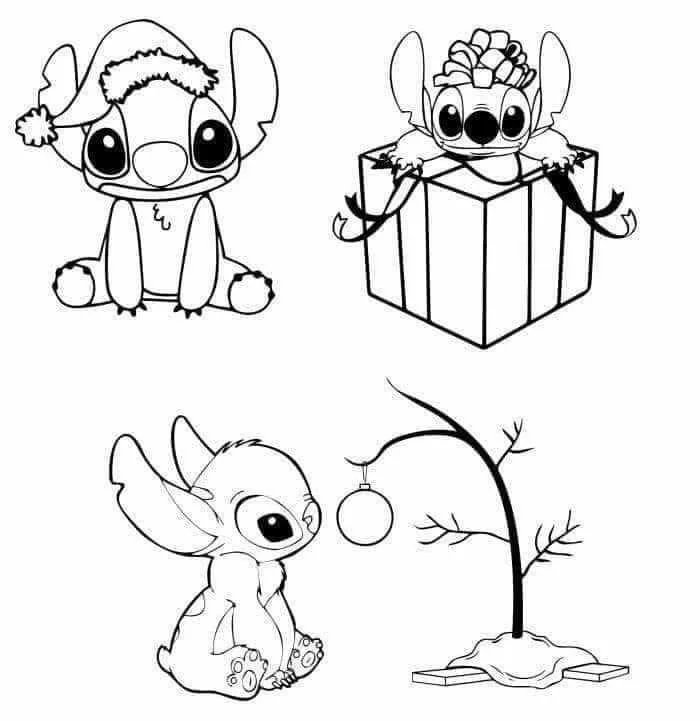 Stitch Weihnachts-Ausmalbilder 7