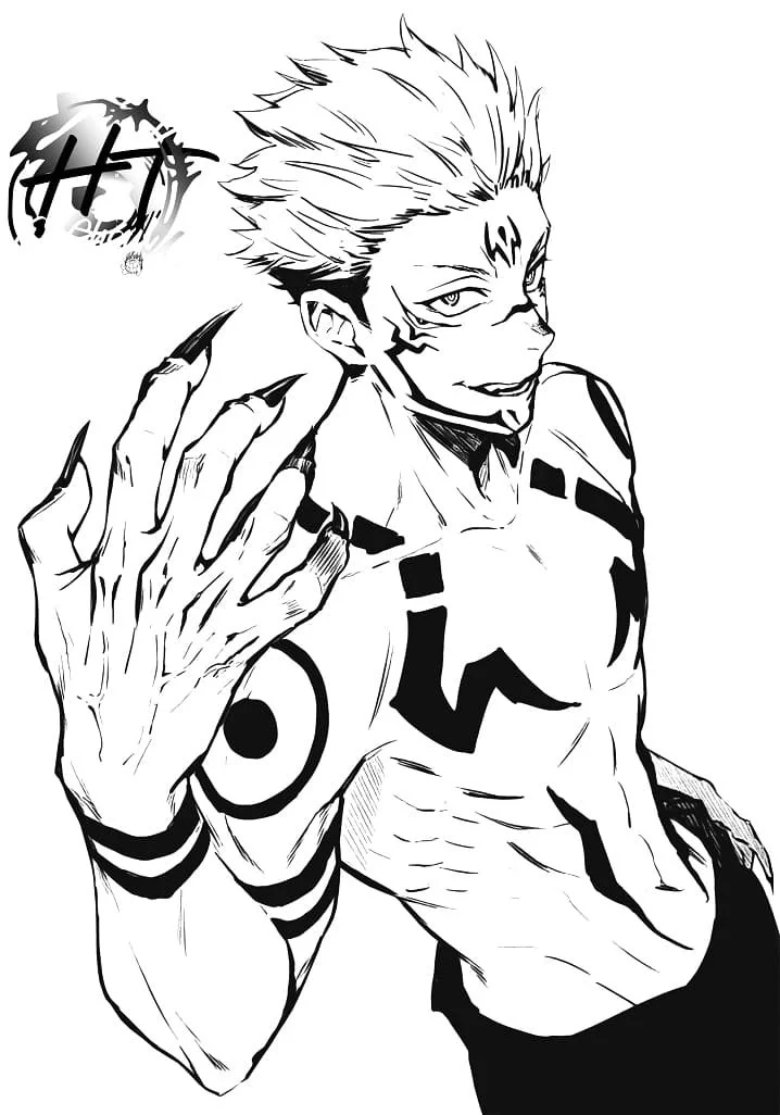 Sukuna Para Colorear 1
