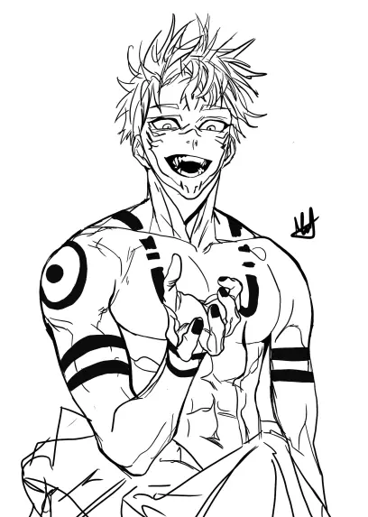 Sukuna Para Colorear 19