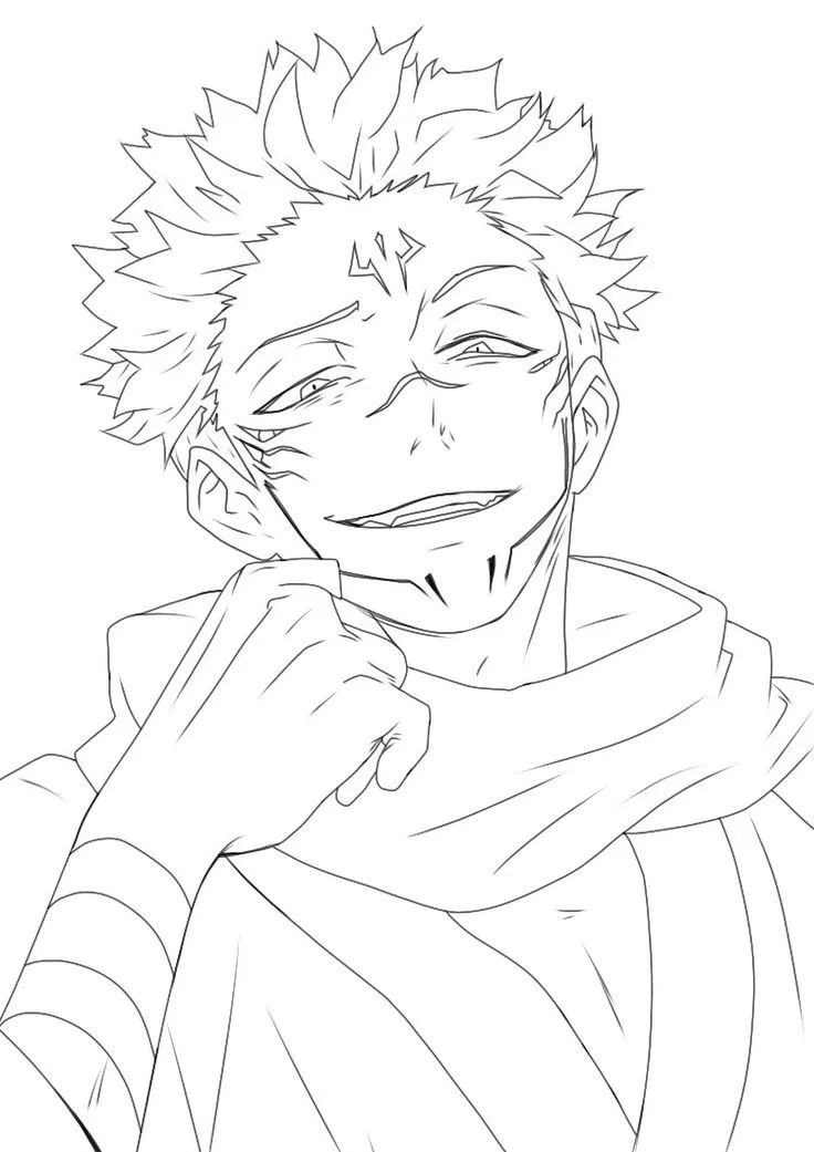 Sukuna Para Colorear 2