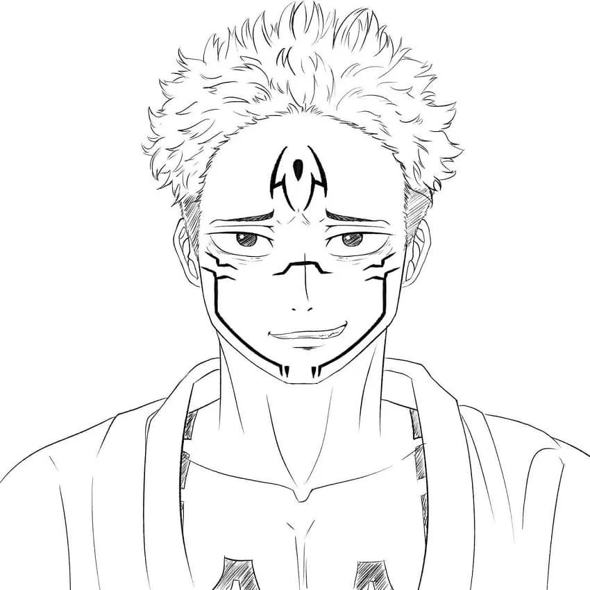 Sukuna Para Colorear 4