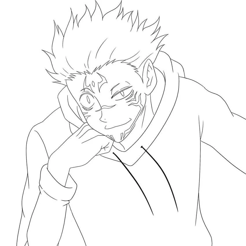 Sukuna Para Colorear 5