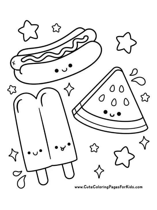 Comida de verao Para Colorir 1