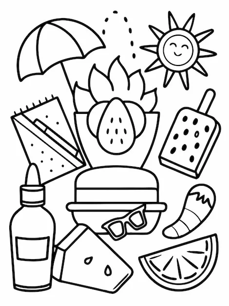 Comida de verao Para Colorir 10
