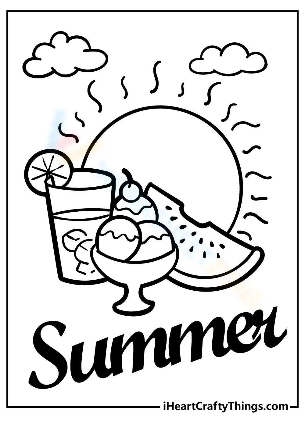 Comida de verao Para Colorir 11