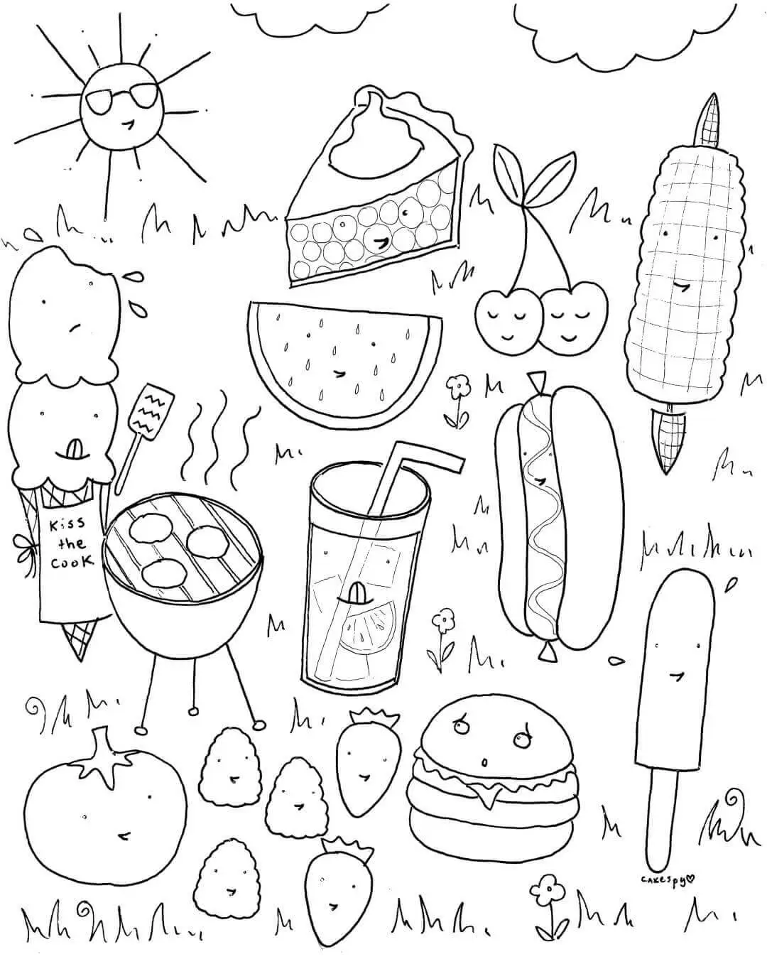 Comida de verao Para Colorir 3