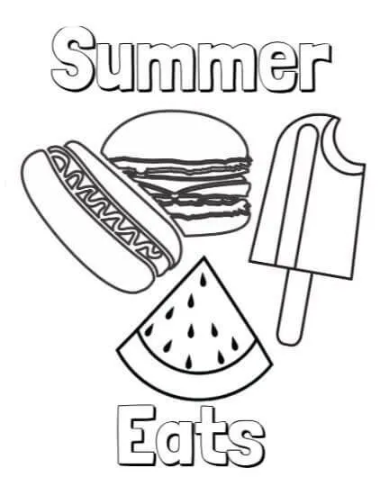 Comida de verao Para Colorir 4
