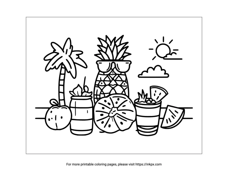 Comida de verao Para Colorir 9