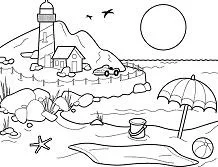 Desenhos de Por Do Sol Para Colorir 29