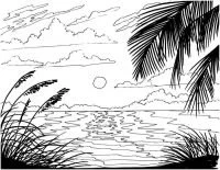 Desenhos de Por Do Sol Para Colorir 37