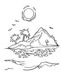 Desenhos de Por Do Sol Para Colorir 43