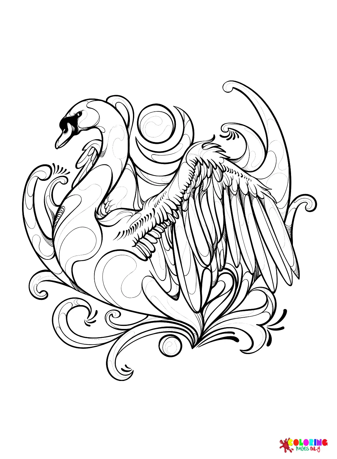 Desenhos de Cisnes Para Colorir 6