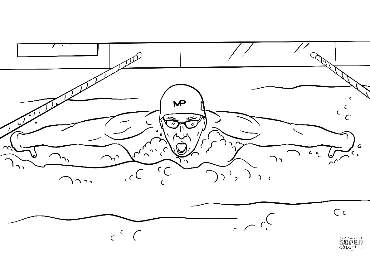 Desenhos de Natacao Para Colorir 17