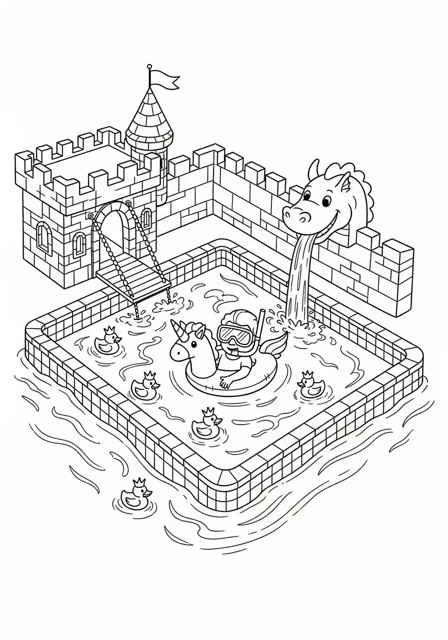 Schwimmbad Ausmalbilder 1