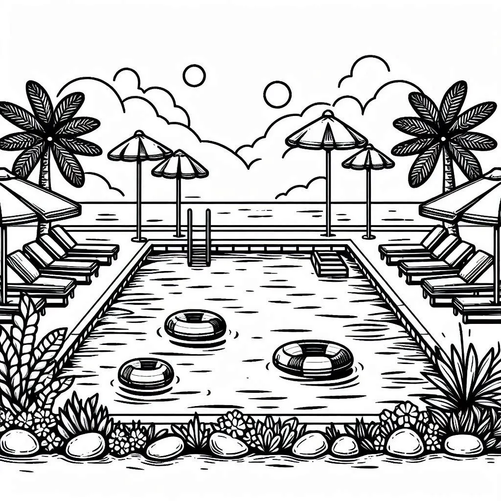 Schwimmbad Ausmalbilder 11