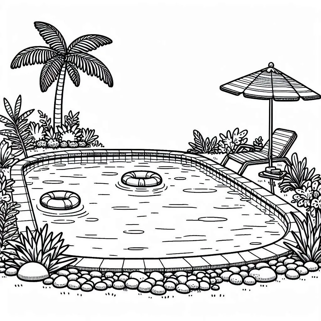 Schwimmbad Ausmalbilder 14