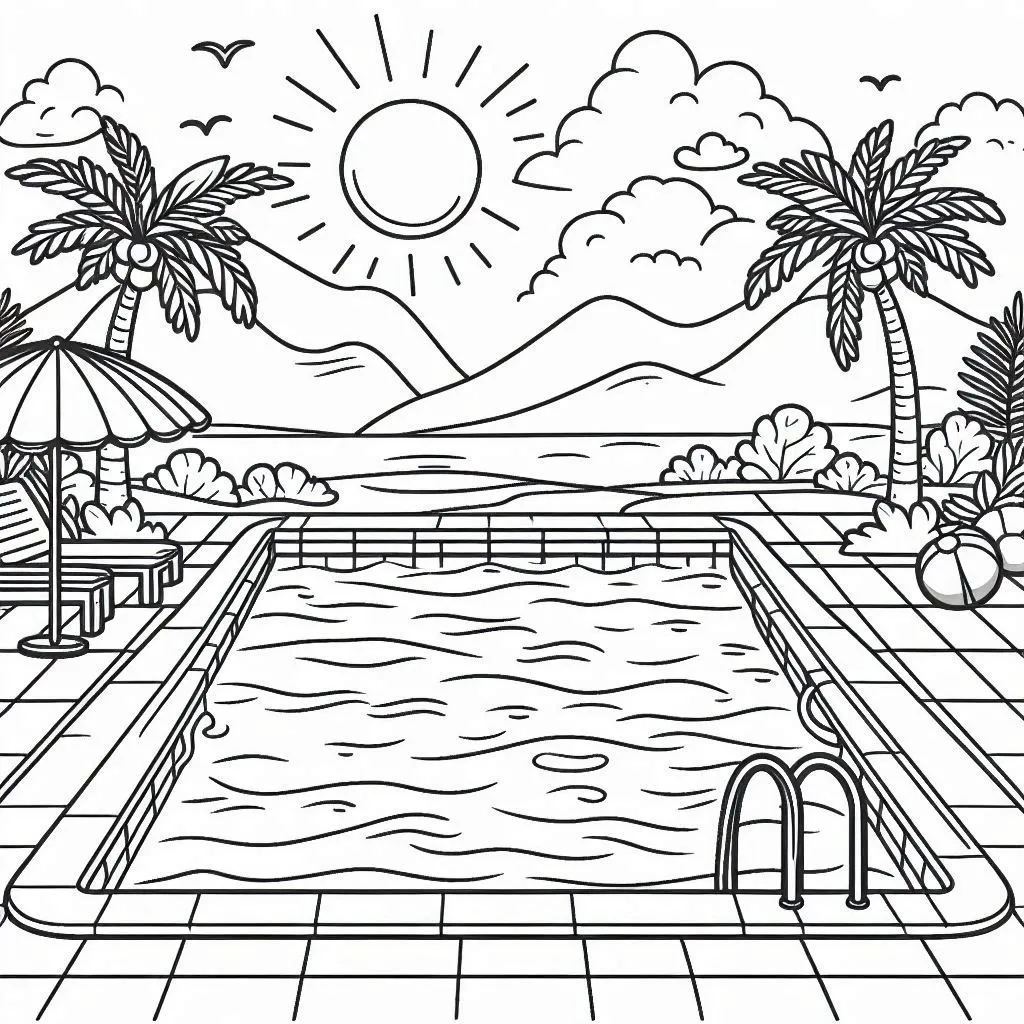 Schwimmbad Ausmalbilder 23