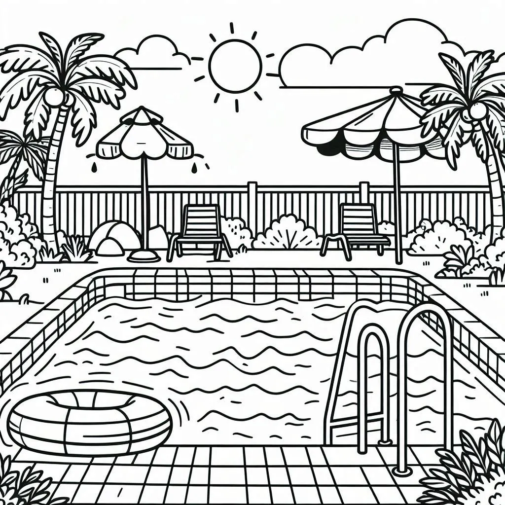 Schwimmbad Ausmalbilder 26