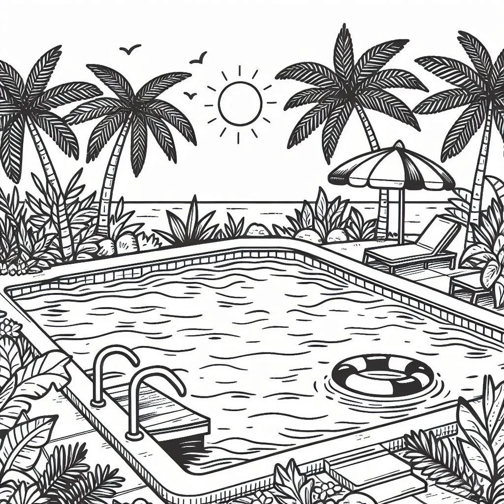 Schwimmbad Ausmalbilder 9