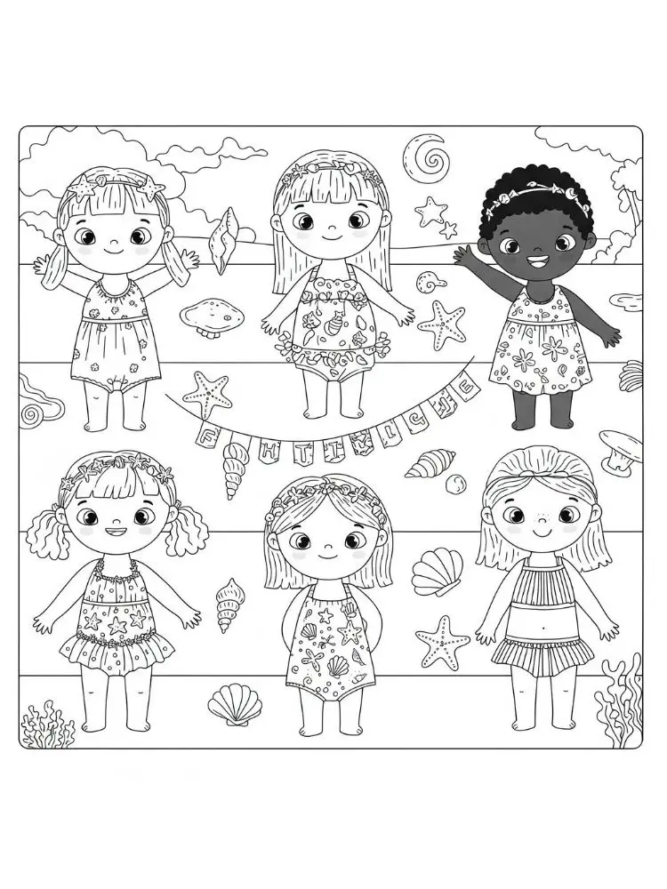 Roupa de Banho para Colorir 3