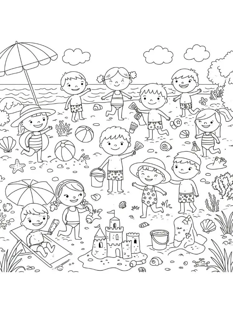 Roupa de Banho para Colorir 7