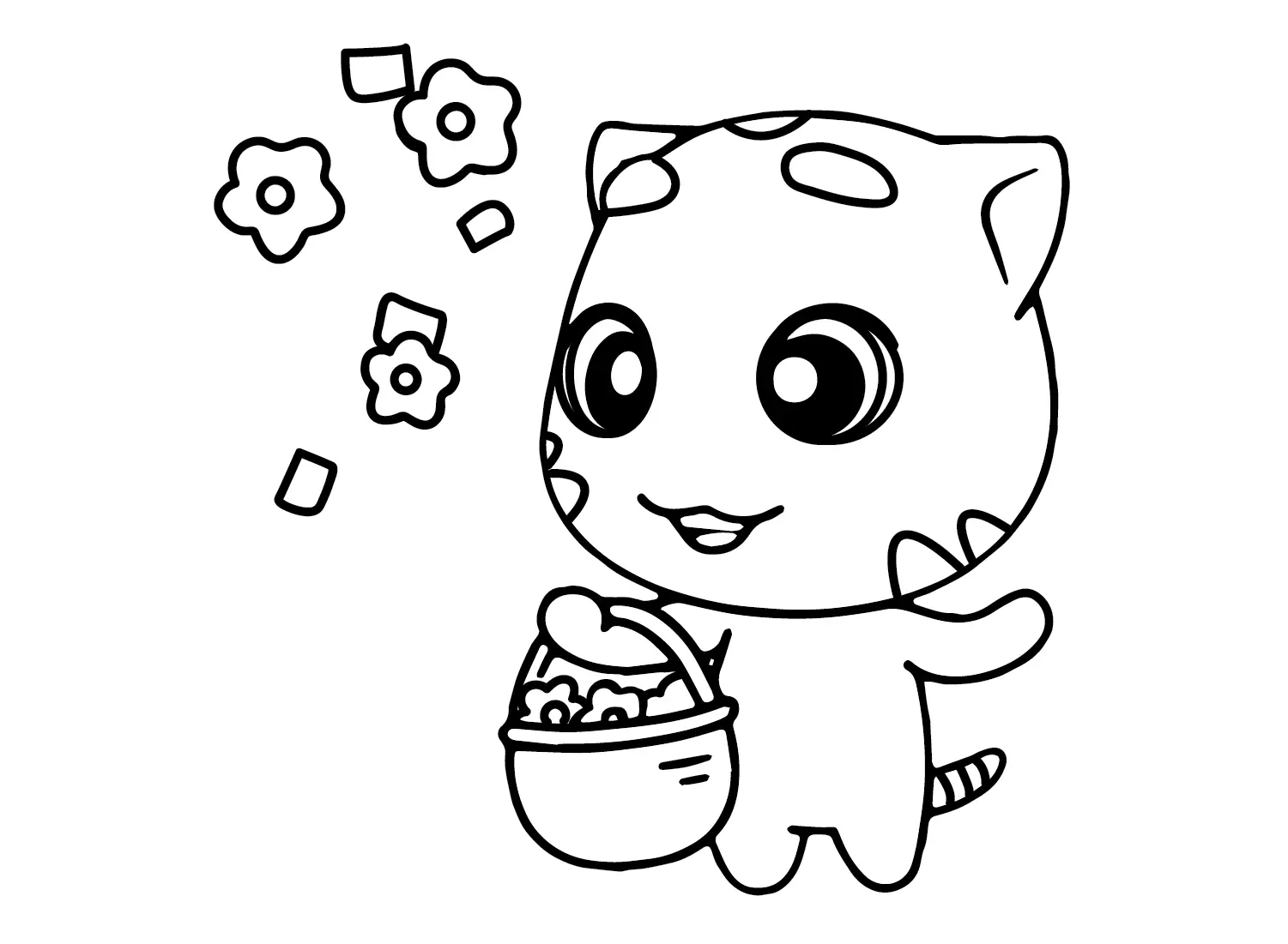 Talking Ginger Coloring Pages 2
