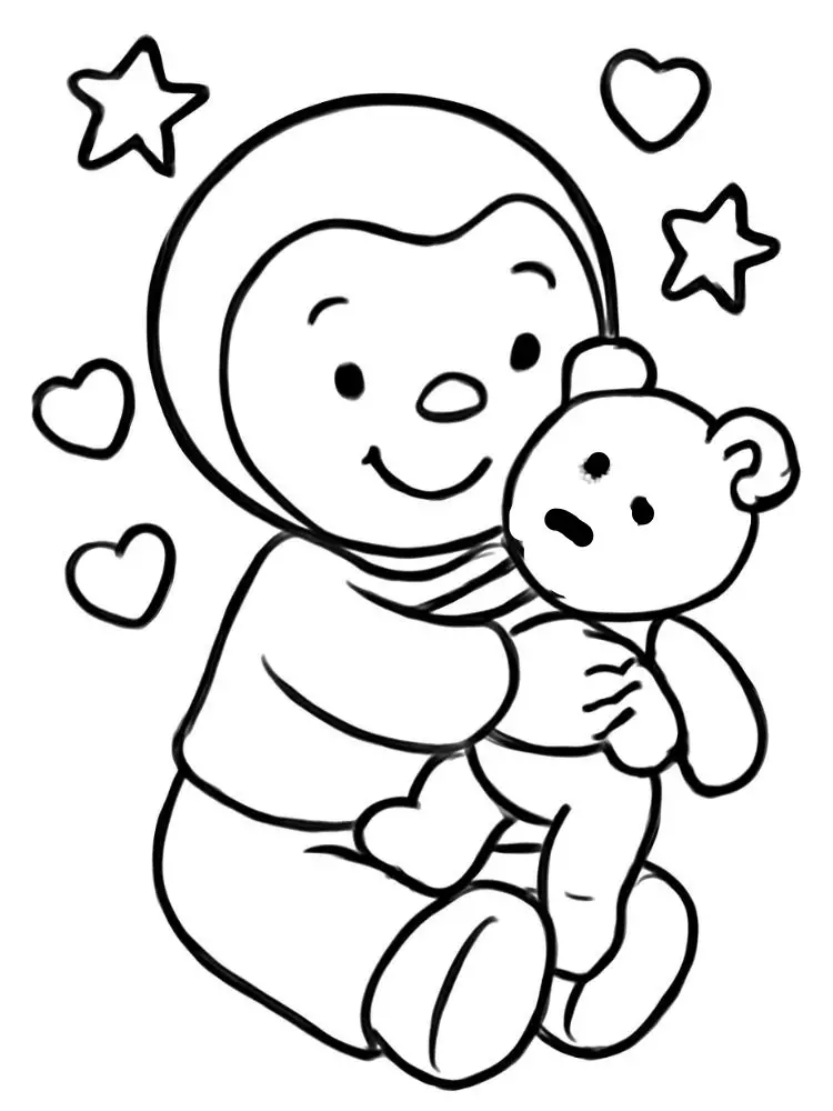 Tchoupi para Colorear 1