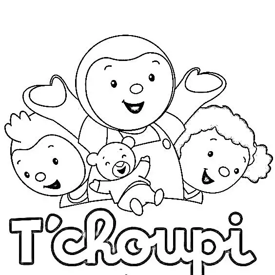 Tchoupi para Colorear 4