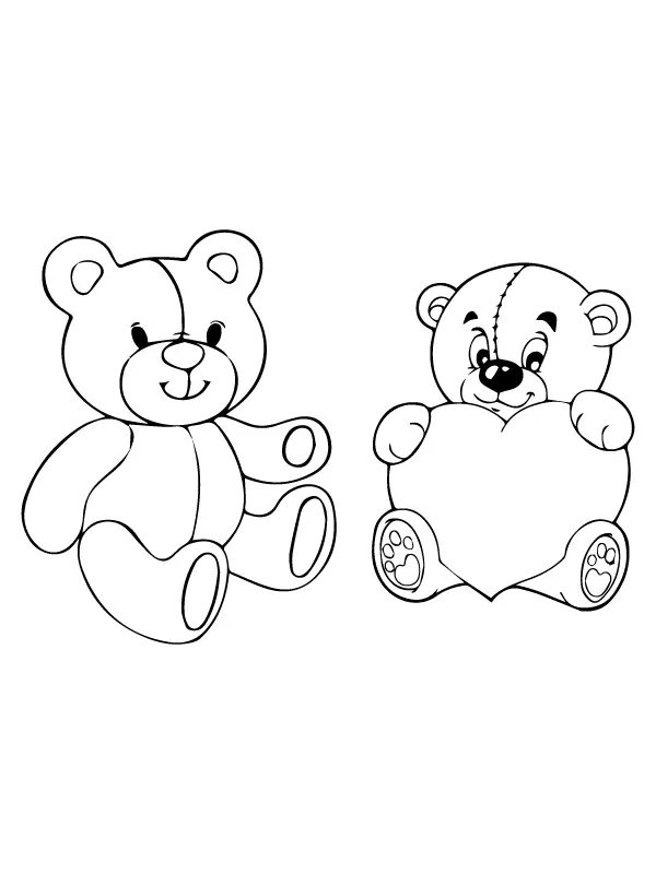 Osos Peluche En San Valentin Para Colorear 11