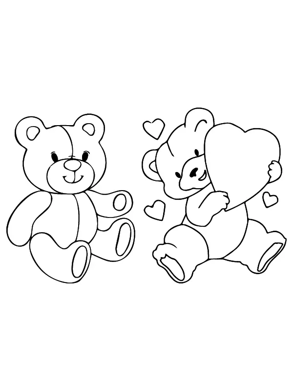 Osos Peluche En San Valentin Para Colorear 5